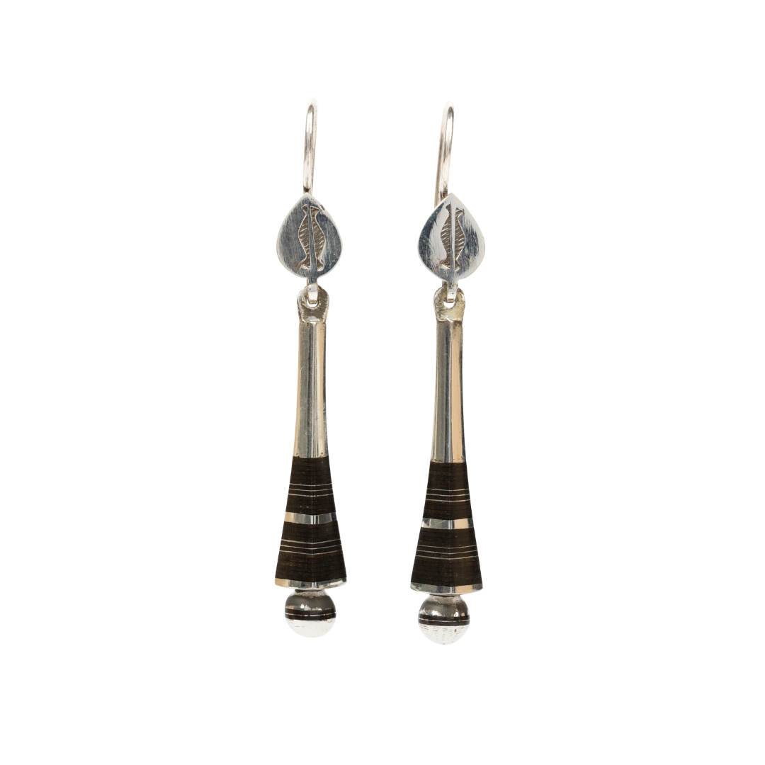 Short Ebony Drumstick Earrings